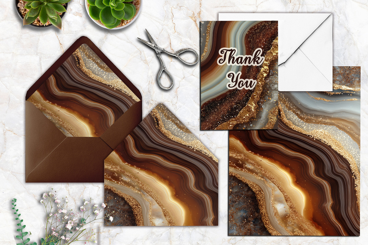 Golden Brown Agate Scrapbook Page, a Background Graphic by V Design Creator (Photo 5 of 12)
