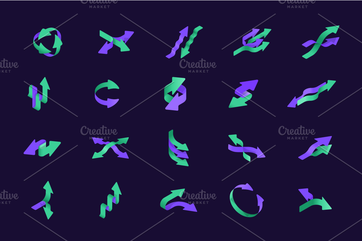 Isometric Arrow Icons, an Outline Icon by vekstok (Photo 1 of 3)