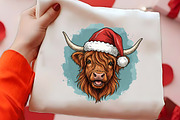 Christmas Highland Cow Santa PNG Art, a Seasonal Illustration by CrexoraLab (Thumbnail 2 of 4)
