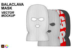 Balaclava Mask Vector Flat Mockup, a Mask Mockup by Infinity Mockups
