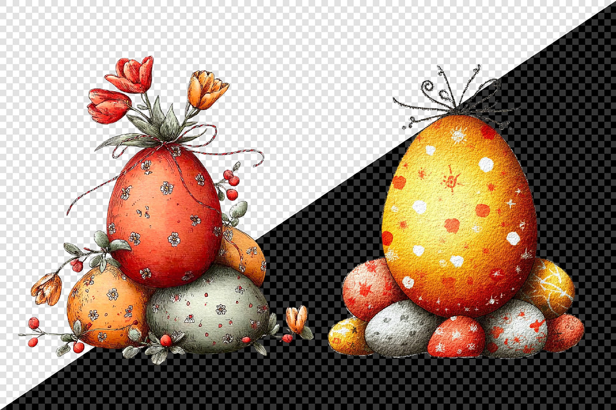 Whimsical Easter Eggs Png Clipart, an Illustration by Creative Art (Photo 7 of 8)