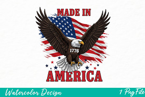 Made in 1776 America, 4th of July, an Illustration by Watercolor design