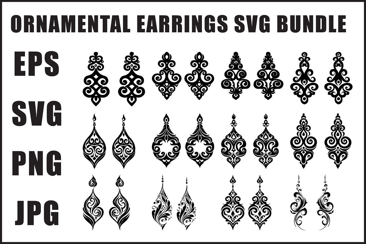 Vintage Ornamental Earrings Bundle, an Object Graphic by Gfx_Store (Photo 1 of 13)
