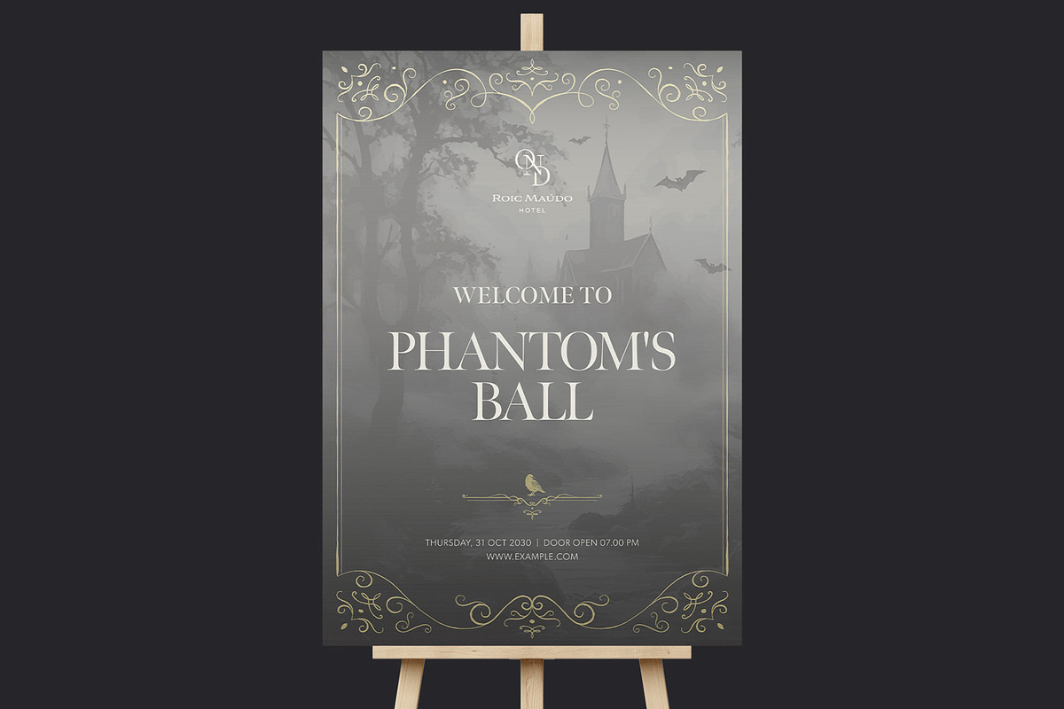 Halloween Event Welcome Sign Templat, a Flyer Template by BrandPacks (Photo 1 of 5)