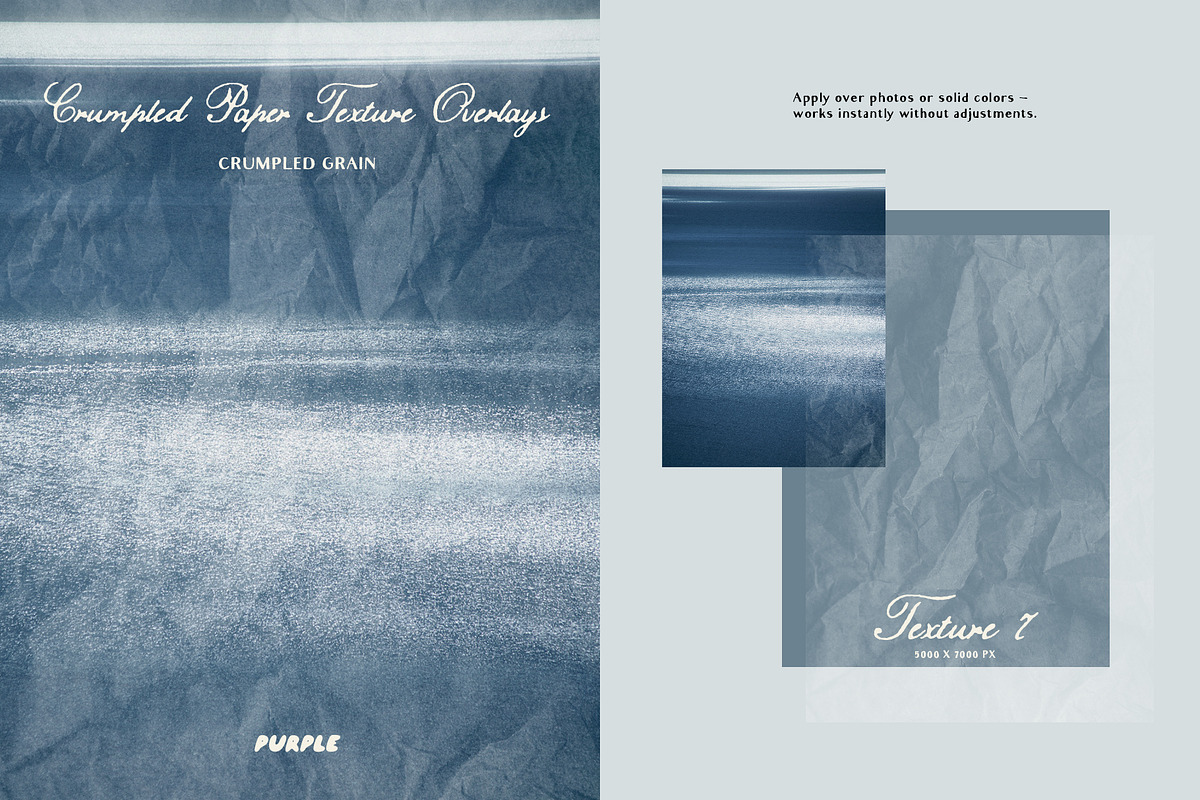 Crumpled Paper Texture Overlays, a Texture Graphic by Purple (Photo 6 of 17)