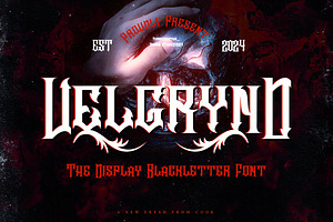 Velgrynd - Display Blackletter Font, a Blackletter Font by Dhabee