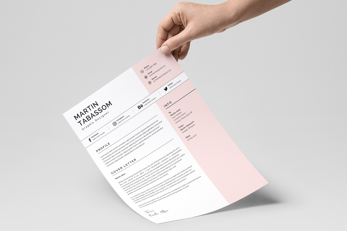 Resume/CV And Business Card Template, a Resume Template by GenerousArt