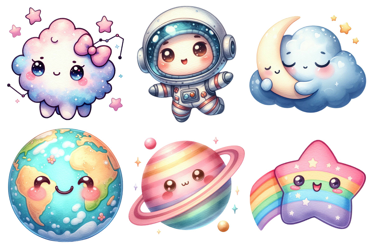 Kawaii Sky & Space Sublimation, an Illustration by Pixels.Craft (Photo 3 of 7)