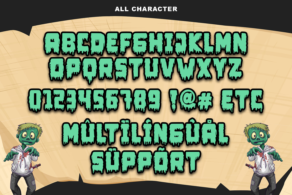 Zombie Mummy, a Font by Letterara (Photo 9 of 10)