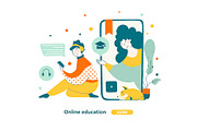 Online education - illustrations, an Education Illustration by LaVika (Thumbnail 7 of 11)