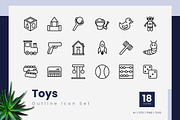 Toys Outline Icons, an Outline Icon by Zeer Graphic (Thumbnail 1 of 2)