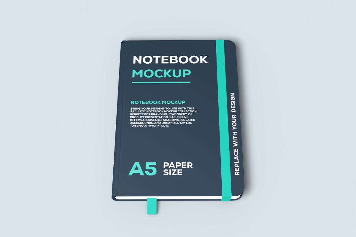 High Quality Notebook Mockup, a Books & Magazine Mockup by LOGTURNAL (Photo 4 of 4)