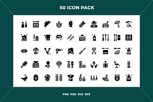 Beauty salon icons, an Outline Icon by Wencory