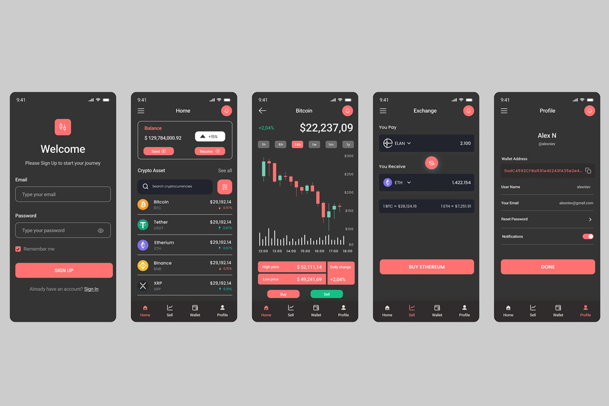 Crypto Trading & Cryptocurrency App, an App Template by nagaredesignstudio (Photo 2 of 2)