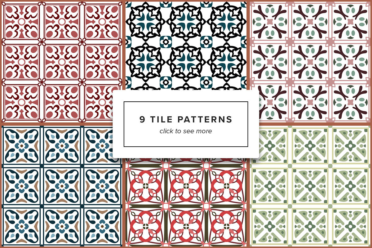 Vector Seamless Tile Patterns, a Background Graphic by Kotulska (Photo 2 of 8)