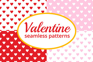 Seamless Valentines Hearts Patterns