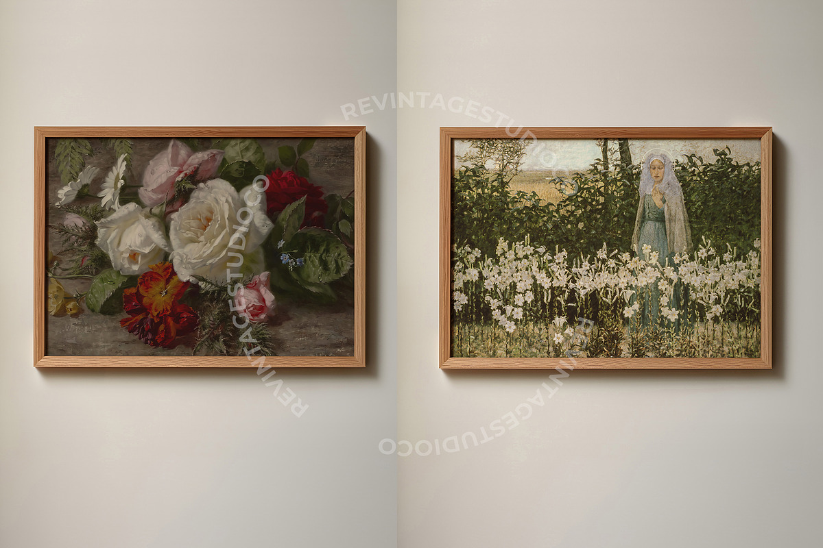 Vintage Floral Oil Painting Poster, a Background Graphic by RevintageStudio (Photo 12 of 17)