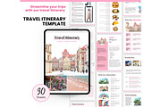 Travel Itinerary Canva Template, a Magazine Template by PlannersByBee (Thumbnail 1 of 6)