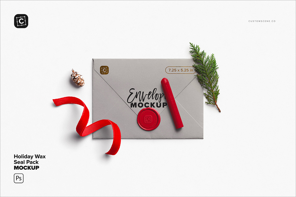 Holiday Wax Seal Mockup Pack, a Product Mockup by Custom Scene (Photo 2 of 11)