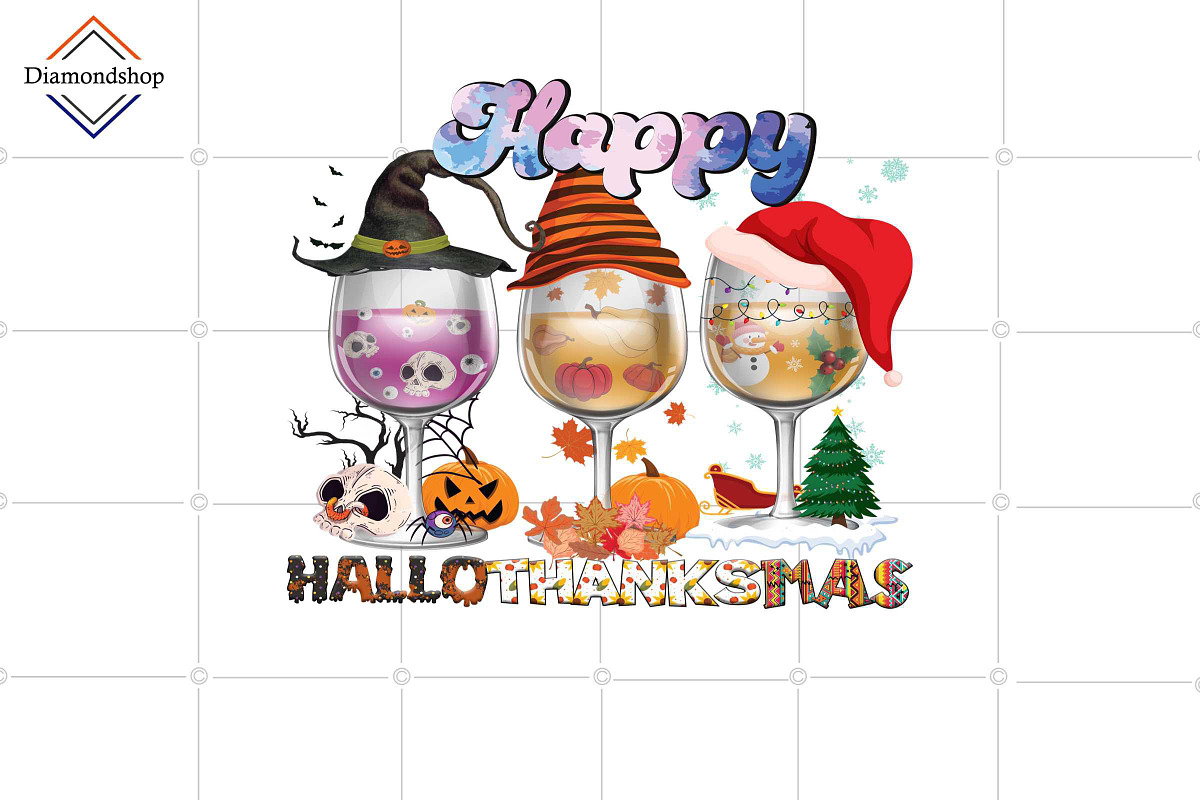 Happy Hallothanksmas Sublimation, a Decorative Illustration by DiamondShop (Photo 1 of 2)