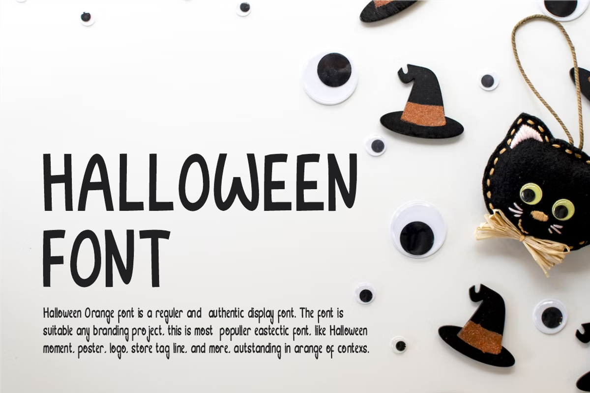 Halloween Orange Font, a Handwritten Font by QR Design Studio (Photo 2 of 8)