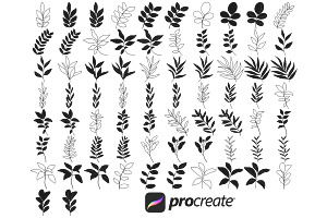 Leaf Set 2 Procreate Brush Stamps