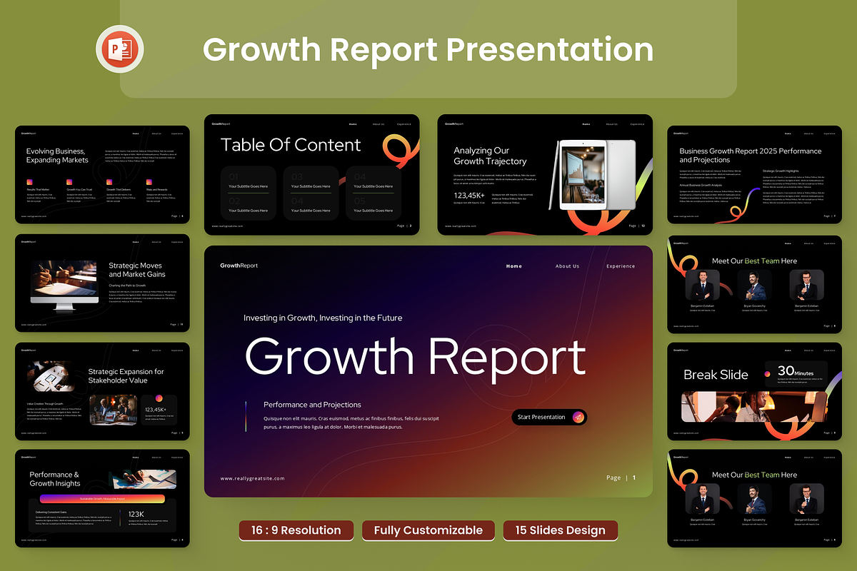 Growth Report Presentation, a Presentation Template by Annora Studio (Photo 1 of 7)