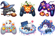 Halloween Gaming Controllers Clipart, an Illustration by DreamArtGraphic (Thumbnail 4 of 5)