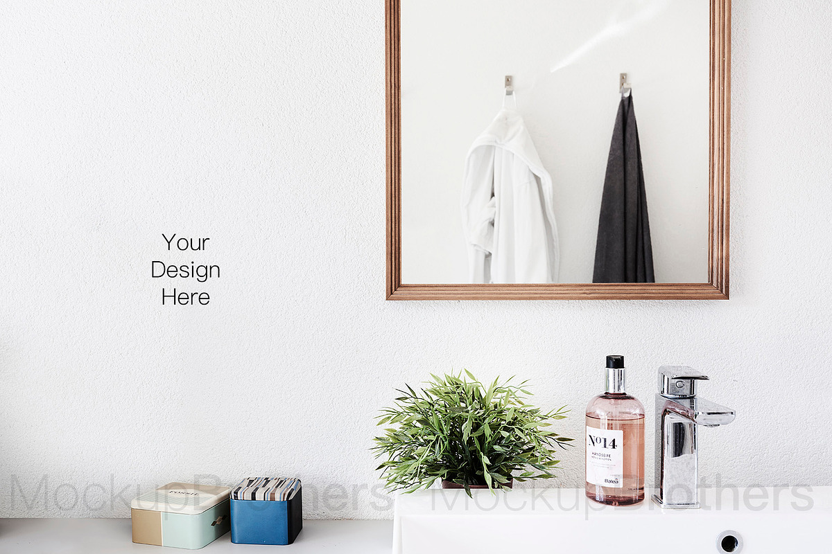 Bathroom mockup mock up 22, a Print Template by MockUpBrothers (Photo 2 of 5)