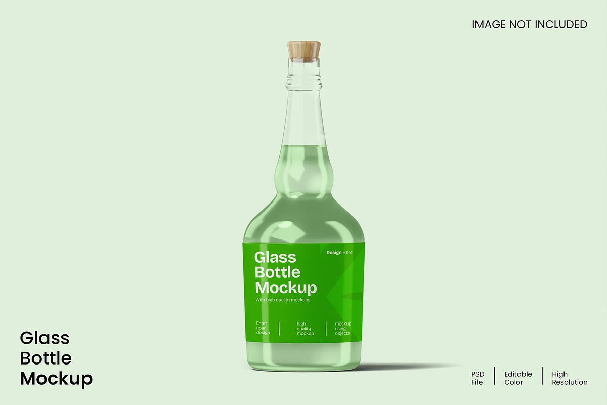 Glass Bottle Mockup, a Packaging Mockup by renderstockmarket