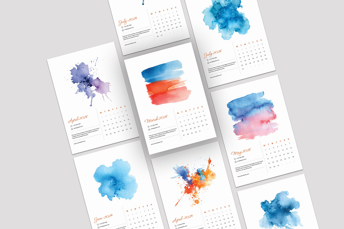 Yearly Calendar || Calendar Template, a Stationery Template by Design Zone (Photo 3 of 4)