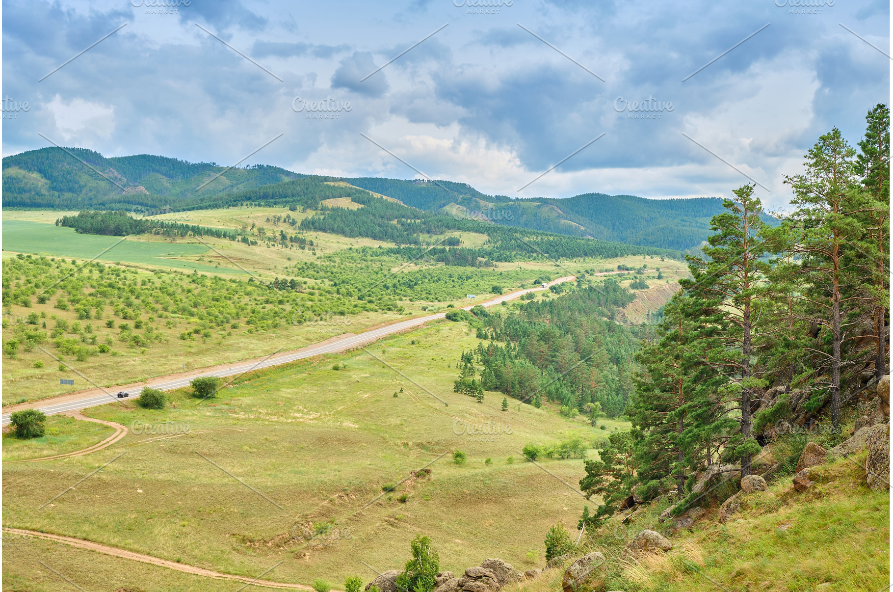 View of the Selenga River from Mount, an Architecture Photo by PhotoXab