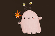 Cute Halloween Ghost Clipart Set, a Seasonal Illustration by the_myro (Thumbnail 9 of 9)