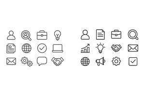 Variety of simple line icons, a Person Illustration by ZinetroN