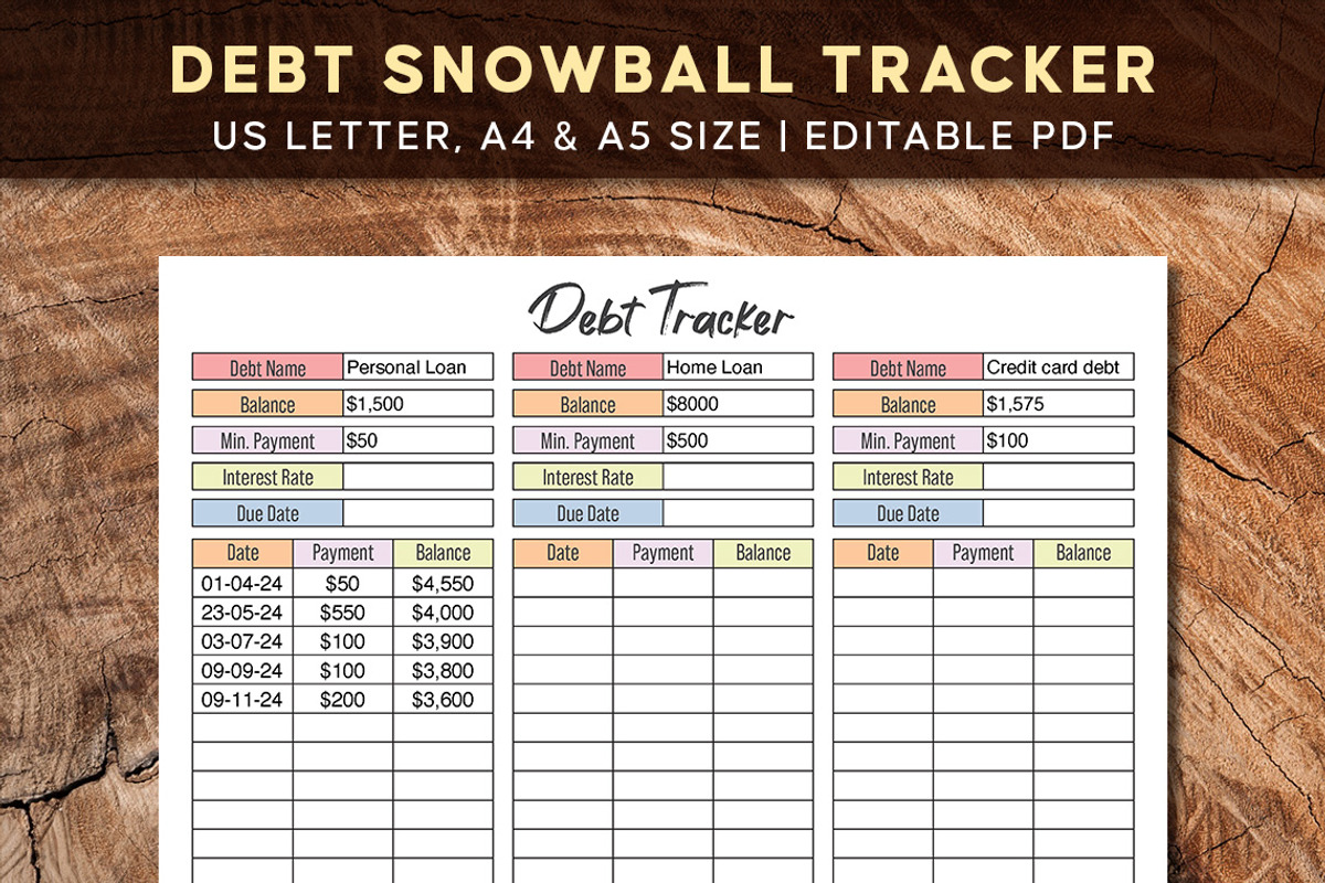 Editable Debt Snowball, a Print Template by Graphicsnext (Photo 1 of 5)