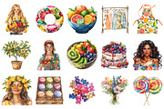 Watercolor Summer Vibe Clipart, an Illustration by Design Market (Thumbnail 3 of 5)