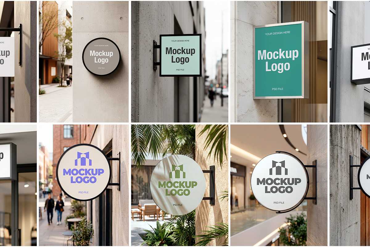 Signage Mockup Set, an Advertising Mockup by Evloxx Studio (Photo 2 of 2)