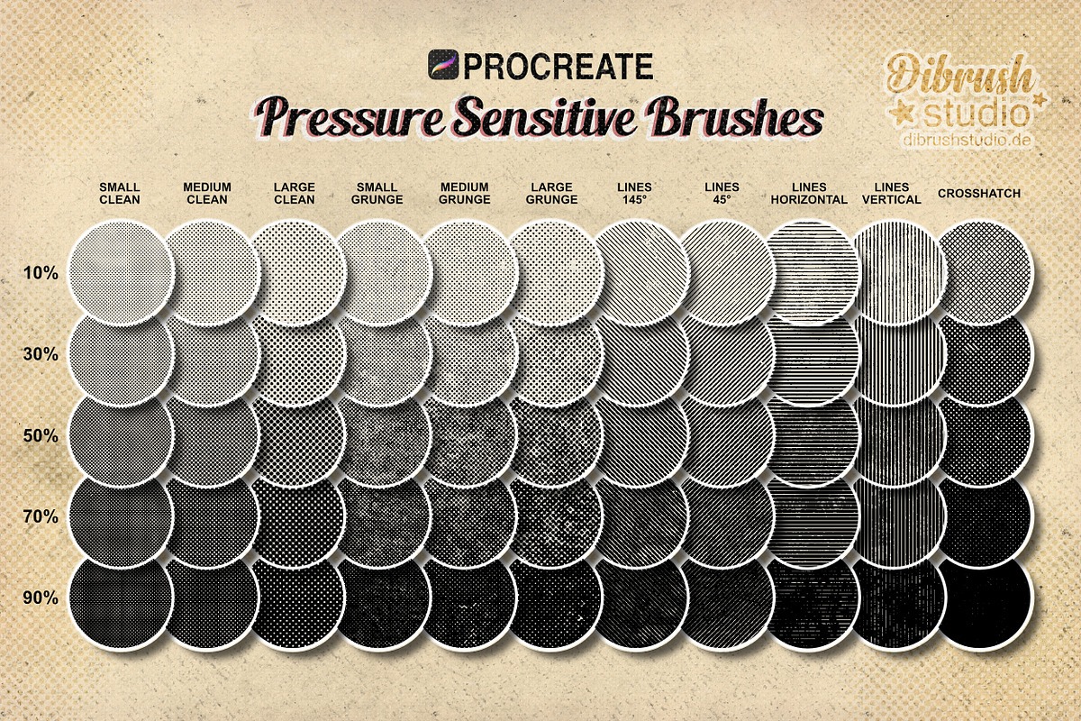 Procreate Vintage Halftones Brushes