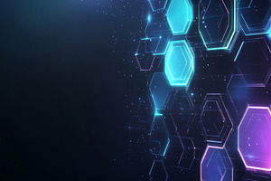Futuristic abstract background featu, a Photo by Dvoevnore photos