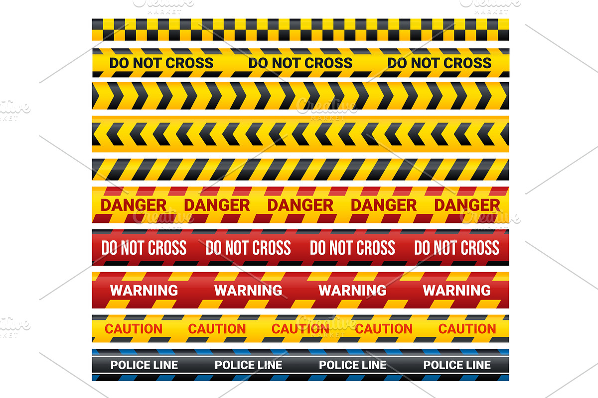 Cartoon caution tape. Do not cross, an Illustration by Stock-Smart-Start