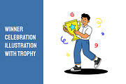Winner Celebration Illustration, a Person Illustration by Partikusi Design (Thumbnail 1 of 3)