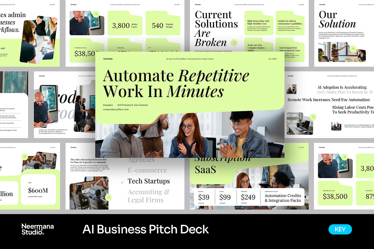 NEXTIN | AI Business Pitch Deck KEY, a Presentation Template by Neermana (Photo 1 of 4)