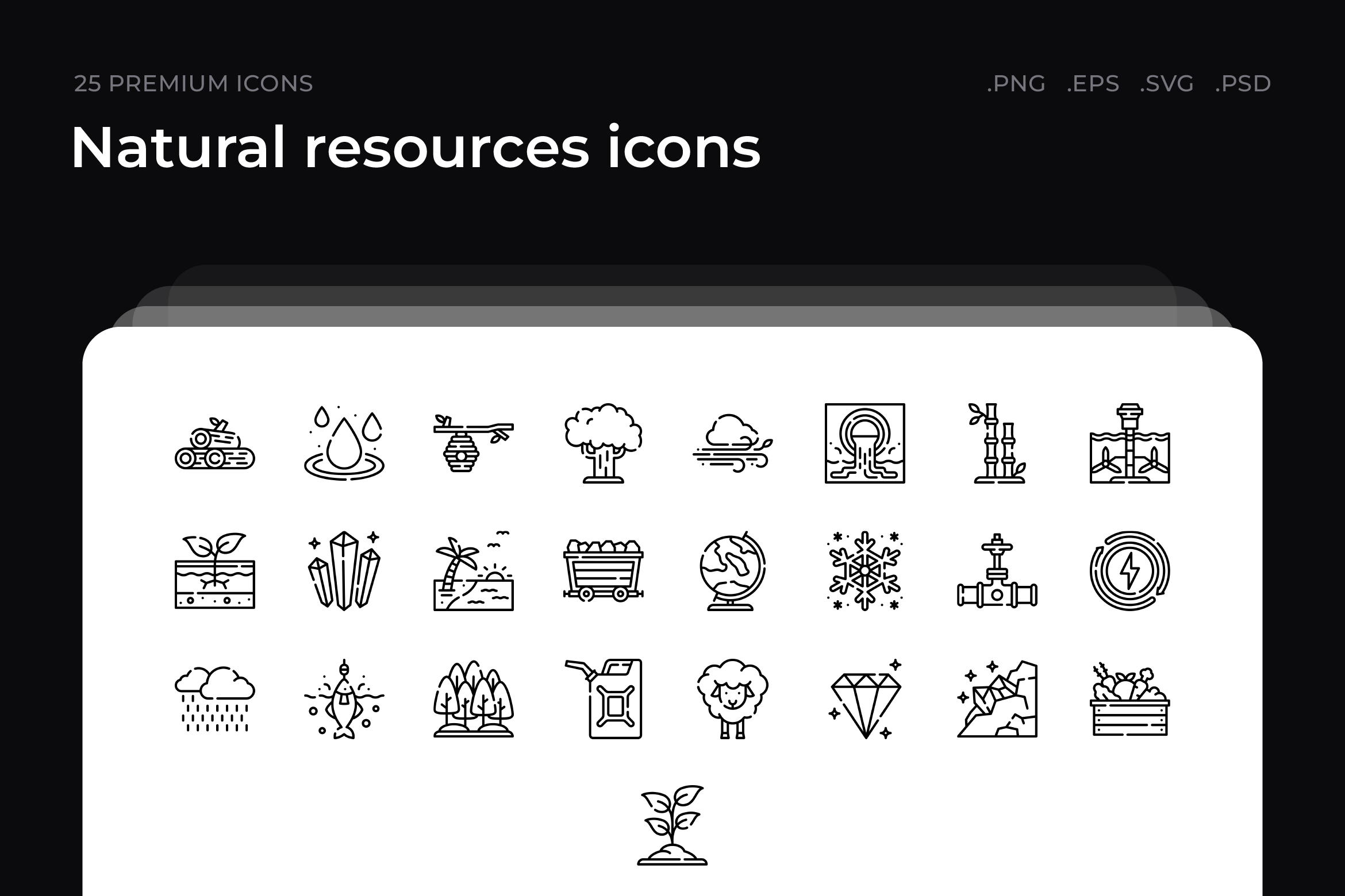 Natural resources icons, an Outline Icon by Wencory