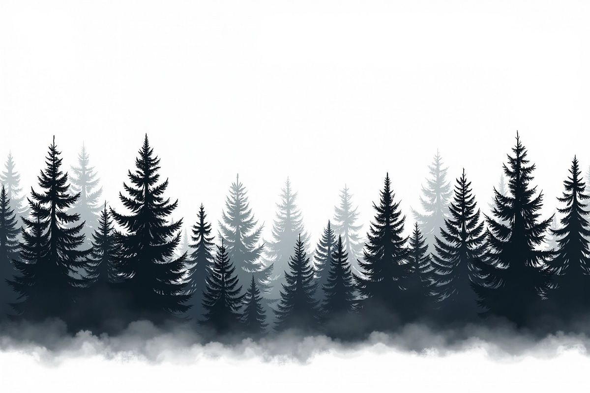Majestic Pine Trees Silhouette, an Illustration by Amazin_art (Photo 9 of 9)