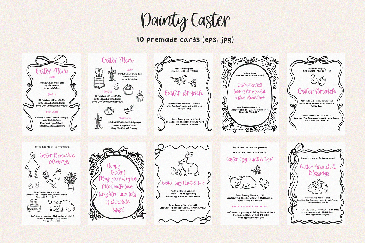 DAINTY EASTER - whimsy hand drawn, a Seasonal Illustration by Madiwaso (Photo 7 of 14)