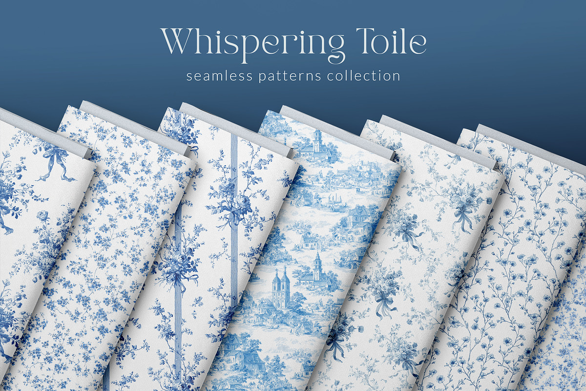 Toile Floral Seamless Patterns, a Pattern Graphic by Olya Creative (Photo 3 of 22)