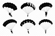 Ski Parachute Gliding Silhouette Set, a Person Illustration by Gfx Expert Team (Thumbnail 2 of 3)