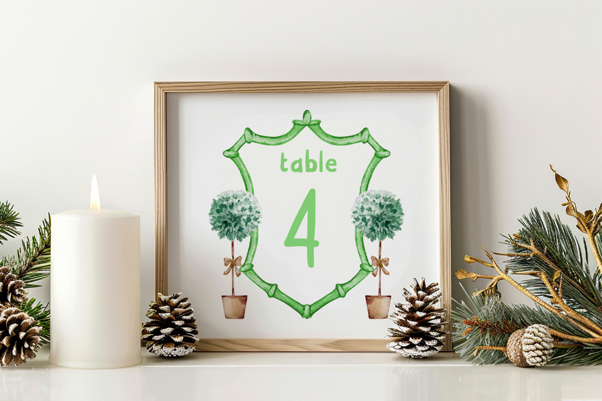 Watercolor Green Bamboo Frames, a Decorative Illustration by SvetaArtStore (Photo 2 of 6)