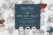 Hand Drawn 4th of July Images, a Seasonal Illustration by H&C Drawings & Designs (Thumbnail 1 of 15)