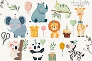 Cute Animal Birthday Vector Set, an Animal Illustration by Universe Mary (Thumbnail 4 of 8)